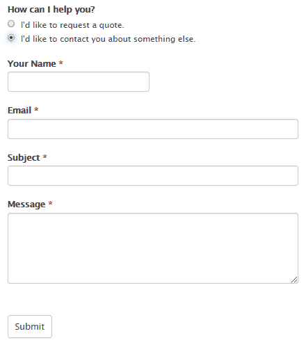 Contact Form - Conditional Logic - General Contact