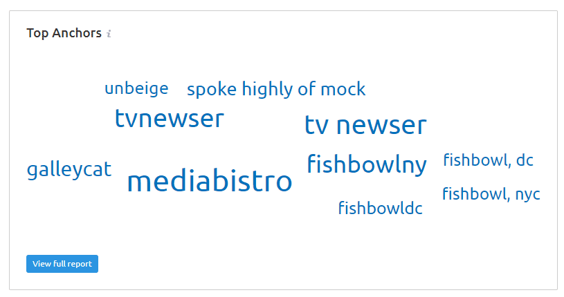 SEMRush Top Anchor Text Word Cloud